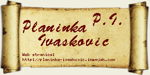 Planinka Ivašković vizit kartica